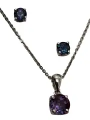e80404p & p80606s lab created alexandrite Sterling Silver Earrings and Pendant