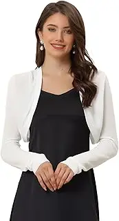 [Allegra K] Women's Casual Knitted Cardigan Long Sleeve Front Open Bolero Shrug