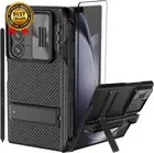 Samsung Z Fold 6 Case&S Pen Holder,Slide Camera Cover,Screen Protector,Kickstand