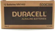 Long Lasting Power Duracell Alkaline C Battery 12 Pack, (03983)