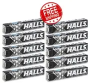 10 PACKS x 25.2 g. HALLS EXTRA STRONG EUCALYPTUS AND MENTHOL FLAVOR SWEETS