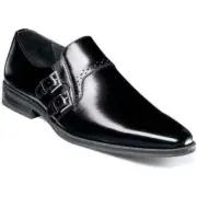 Men's Stacy Adams Kilgore Plain Toe Double Monk Strap Shoes Black 20206-001