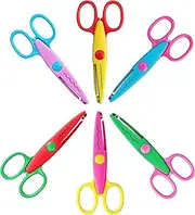 6-Piece Set of Children's Scissors, Kids Craft Scissors Set with Safety Blunt Tips, Zig Zag & Straight Edge, Soft Grip Handles Colorful Toddler Scissor for Arts Crafts and School Projects
