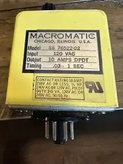 New Macromatic SS 76522-02 Time Delay Relay, 120VAC/DC 10A , DPDT,20s-10Min.