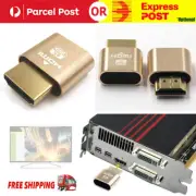 2PCS Headless Ghost DDC EDID Dummy Plug Virtual Display Emulator Adapter HDMI AU