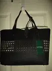 Ralph Lauren Leighton Black/White 431195930004 Medium Shopper with Pouch, NWT