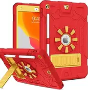 BENTOBEN for iPad 9th/8th/7th Generation Case, [Pen Holder] [Kickstand] Drop-Safe iPad 10.2 Inch 9/8/7 Gen 2021/2020/2019 Tablet Cases, 3 in 1 Heavy Duty Rugged Shockproof Protective Cover, Red/Yellow