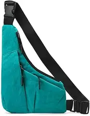 [xioaue] Nylon Waterproof Messenger Bag, Anti-Theft Hidden Bag, Personal Purse Shoulder Bag for Men and Women. Blue