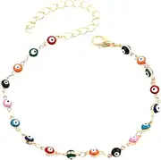[WRITWAA] Adjustable Foot Pendant Anklet for Women Colorful Anklet Jewelry for Beach Fashion and Comfortable