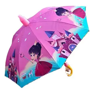女孩卡通兒童雨傘幼兒園長柄女童小學生安全輕便黑膠防水套上學傘