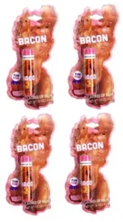 905809 4X 3.4G PACKET BACON FLAVOURED LIP BALM BACON LOVER YUM CHAPSTICK