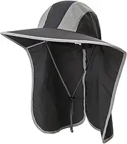JUNMIN Big Shawl Neck Guard Sun Hat Male Summer Fishing Outdoor Mountaineering Sunscreen Sunshade UV Fisherman Hat (Color : Black)