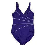 NWT Miraclesuit Tummy Control Sapphire Blue One Piece Draped Swimsuit 16 $158