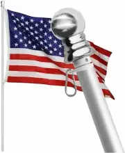 Tangle Free Spinning Flag Pole Aluminum 6FT Durable Rust Free Wind Resistant USA