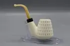 Large Size Lattice Volcano Pipe new-block Meerschaum Handmade W Case#1184