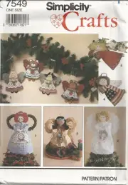 SIMPLICITY CRAFTS 7549 CHRISTMAS DECORATIONS SEWING PATTERN VINTAGE
