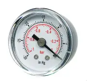 Vacuum Gauge for Air Fuel Oil or Water 40mm 0/30"Hg & 0/-1 Bar 1/8" BSPT Back