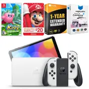 Nintendo Switch White OLED + Kirby & the Forgotten Land + $20 eShop Gift Card