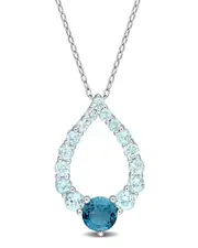 Rina Limor Silver 2.69 ct. tw. Gemstone Pendant Necklace