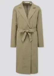 New UNIQLO Women's Tag Size XXL UNIQLO Linen Cotton Blend Tie-Belt Duster Coat