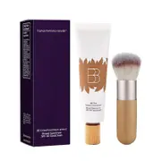 BB Blur Tinted Moisturizer SPF30, BB Cream Tinted Moisturizer with Broad Spectrum SPF, BB Tinted Care Primer with Brush,Full Coverage Light-Medium ...