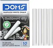 Doms Non-Toxic White Chalk | Extra Bright, Smooth & Long Lasting | Soft & Anti-Scratch Writing | Mess-free Dustless Chalk Sticks | Pack of 100 Chalks