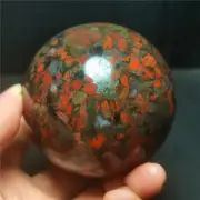 RARE 471.5g Natural Colorful Red Agate Crystal Quartz Sphere Ball Healing WD1317
