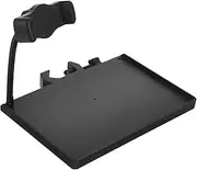 Kisangel Microphone Stand Tray with Phone Holder Durable Plastic Live Sound Card Rack Clamp Storage Compatible with Microphone Stands