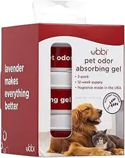 Ubbi Pet Odor Absorbing Gel, Pet Odor Eliminator, Odor Removing Solid Lavender Scent Air Freshener