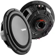 2x DS18 PSW12.4D 12" Shallow Mount Subwoofer with 3" VC - 600 Watt Rms 4-ohm DVC