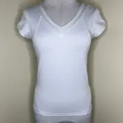 Ellesse Exclusivity Tee XS Athletic Top White V-Neck UPF Running Sports Fitness