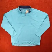 PETER MILLAR Mens XL Maven Quarter Zip Performance Fabric Pullover Reef Blue
