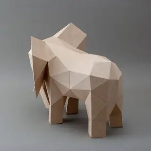 DIY手作3D紙模型擺飾 小動物系列 -大象 (4色可選)