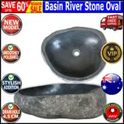 vidaXL Basin River Stone Oval 45-53 cm High Quality Oval-Shaped Wash Basin New
