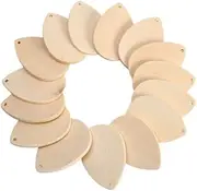 COHEALI 50 Pcs Water Drop Shape Wooden Earring Dangler DIY Craft Accessories for Women Thicken Wood Chip Ear Pendants for Custom Jewelry Making and Fashion Outfits