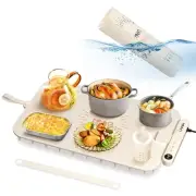 Waterproof Food Warming Mat, Color-Changing Electric Heating Tray with 6-Leve...