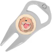 Watercolor Bear Heart Golf Ball Marker Divot Repair Tool Bottle Opener