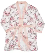 Morgan Lane Satin Robe White Floral Plus Size 16-24 NWT