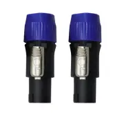 2PC Speakon Connector 4 Pole Male Plug Compatible for Audio Loudspeaker Cable