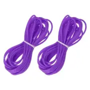 2Pcs 5.5 Yards 3mm Hollow Pipe Rubber Cord 1.5mm ID for DIY, Purple
