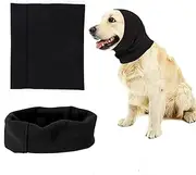 Quiet Ears for Dogs, 2PCS Cat Dog Hoodies Hat for Noise Block Ear Protection and Recovery, The Grooming and Force Drying Miracle Tool for Anxiety Relief & Calming Dogs (Black, S)