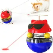Interactive Cat Toys for Indoor,Cat Laser Toy,Food Dispensing Interactive Cat Toy Tumbler Slow Feeder with IQ and Mental Stimulation for Cat, Cat Toy USB Recharge (Blue)