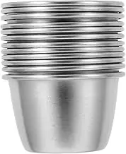 Vaguelly 12 Pcs Stainless Steel Dipping Sauce Cups Stylish Individual Condiment Bowls for Seasoning for Home Restaurant and Party Use and Convenient Serving Containers