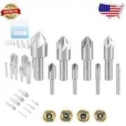 Versatile 6 Flute Countersink Set | 8-Piece High-Speed Steel Collection