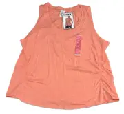 RBX Live Life Active WOMENS TOP Slub Jersey Tank w/Ruching Size XXL Peach