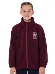 Maroon Polar Fleece Jacket With Emb