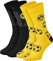 Borussia Dortmund Unisex BVB Sayings Socks Pack of 2 Socks (Pack of 2)