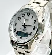 Casio Lineage LCW-M100TSE-7AJF White Dial Solar Atomic Radio Titanium Men Watch