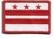 VELCRO® BRAND Fastener Morale HOOK PATCH District of Columbia Full Color 3x2"