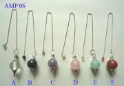 Set of Six Crystal Sphere dowser Pendulums Healing Reiki Feng Shui gift energy
